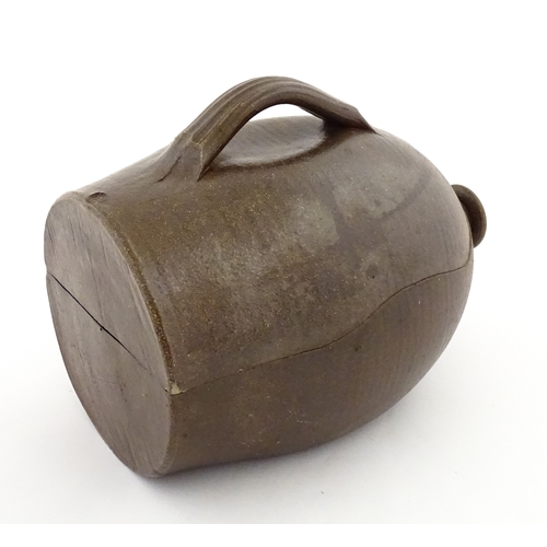 188 - A Tim Hurn (b. 1964) studio pottery wood fired salt glazed chicken brick. With impressed maker's mar... 