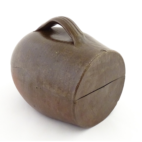 188 - A Tim Hurn (b. 1964) studio pottery wood fired salt glazed chicken brick. With impressed maker's mar... 