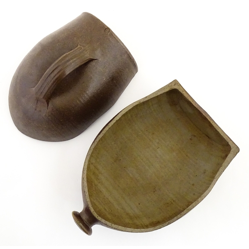 188 - A Tim Hurn (b. 1964) studio pottery wood fired salt glazed chicken brick. With impressed maker's mar... 