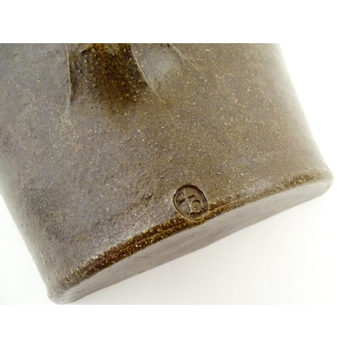 188 - A Tim Hurn (b. 1964) studio pottery wood fired salt glazed chicken brick. With impressed maker's mar... 