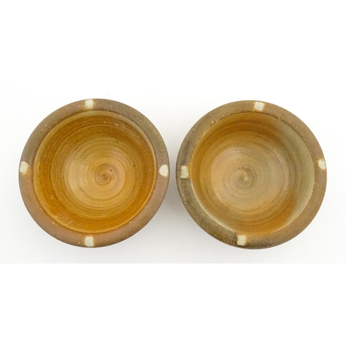 190 - A pair of Tim Hurn (b. 1964) studio pottery salt glazed bowls. With impressed maker's marks. Approx.... 