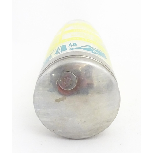 1093 - A 20thC glass cocktail shaker decorated with twelve cocktail recipes. Approx. 9 1/2