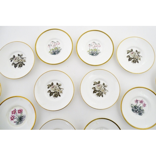 195 - Twelve Royal Worcester coffee cups and saucers decorated in the British Wildflower pattern. Cups app... 