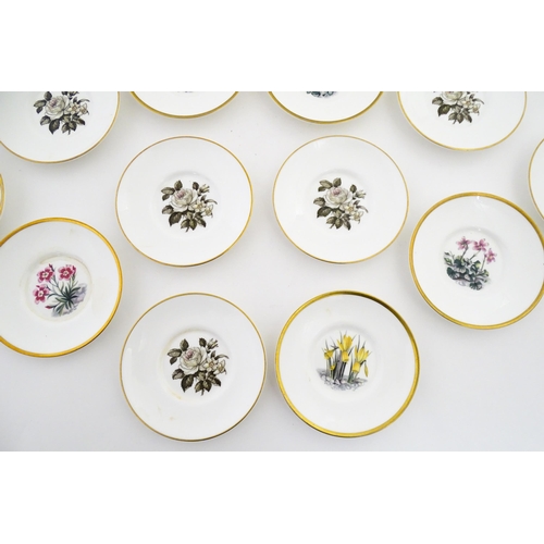 195 - Twelve Royal Worcester coffee cups and saucers decorated in the British Wildflower pattern. Cups app... 