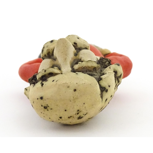 197 - A John Hughes pottery Grogg of Steve Fenwick in a Welsh red rugby jersey. Signed under. Approx. 6