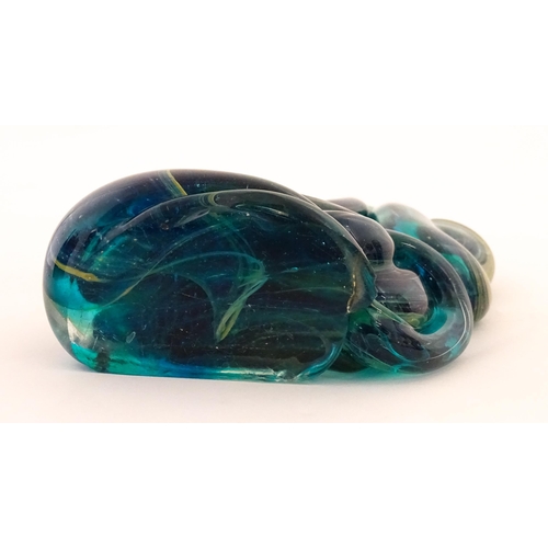 299 - A Mdina glass art glass freeform sculpture of abstract form. Signed Mdina under. Approx. 8 1/2