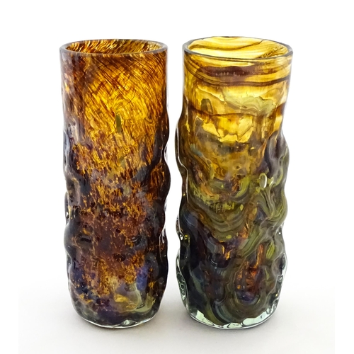 300 - Two Mdina glass vases. One signed Mdina under. Approx. 8