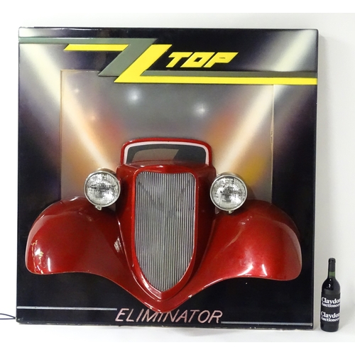 1167 - Pop Music Memorabilia: A ZZ Top fibreglass 'Eliminator' album promotional wall display depicting a H... 