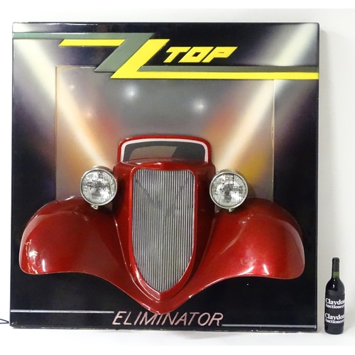 1167 - Pop Music Memorabilia: A ZZ Top fibreglass 'Eliminator' album promotional wall display depicting a H... 