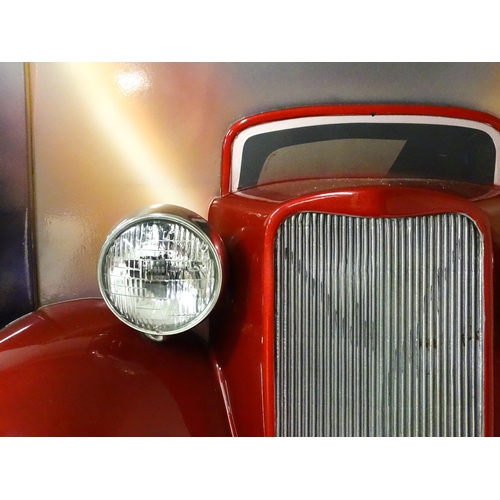 1167 - Pop Music Memorabilia: A ZZ Top fibreglass 'Eliminator' album promotional wall display depicting a H... 