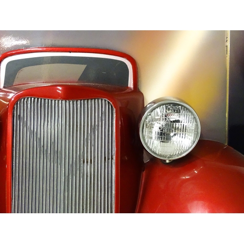 1167 - Pop Music Memorabilia: A ZZ Top fibreglass 'Eliminator' album promotional wall display depicting a H... 