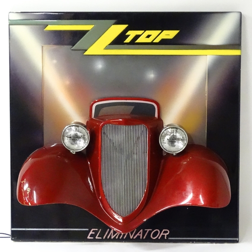 1167 - Pop Music Memorabilia: A ZZ Top fibreglass 'Eliminator' album promotional wall display depicting a H... 