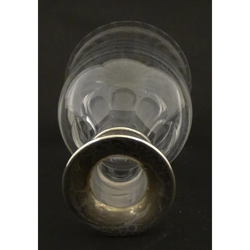 311 - A glass decanter with silver collar, hallmarked Birmingham 1997, maker Barker Ellis Silver Co. Appro... 