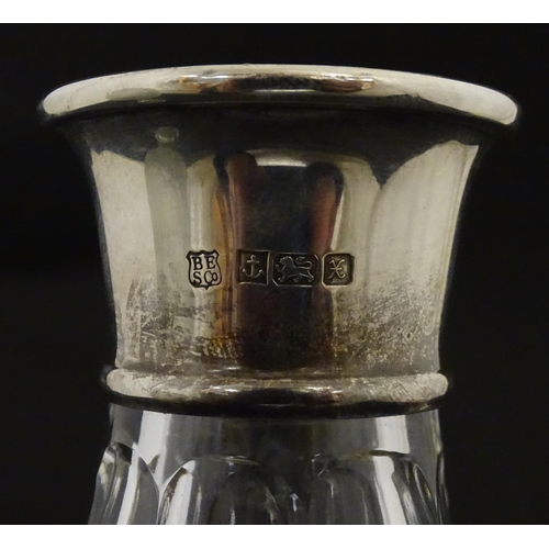 311 - A glass decanter with silver collar, hallmarked Birmingham 1997, maker Barker Ellis Silver Co. Appro... 