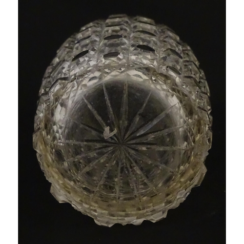 324 - A cut glass vase with silver rim hallmarked London 1902, maker Henry Perkins & Sons. Approx. 7 3/4