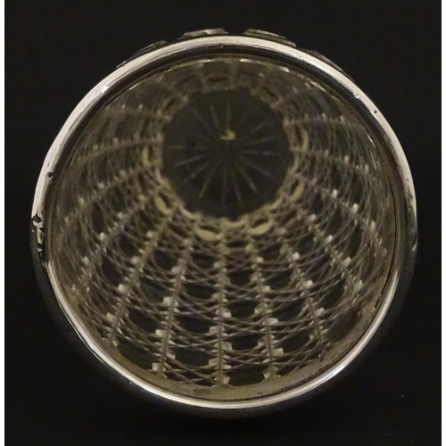 324 - A cut glass vase with silver rim hallmarked London 1902, maker Henry Perkins & Sons. Approx. 7 3/4