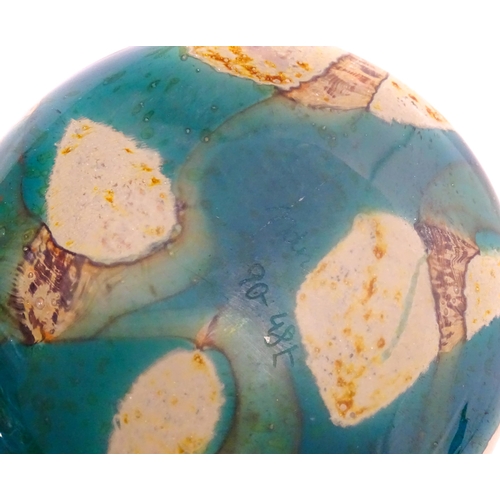 325 - Three Mdina vases to include a squat vase in the Marble pattern, and one in the Tiger pattern. One s... 