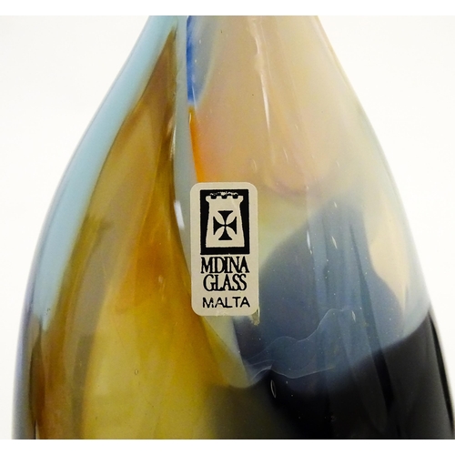 325 - Three Mdina vases to include a squat vase in the Marble pattern, and one in the Tiger pattern. One s... 