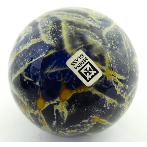 336 - Three Mdina glass vases to include a Roman pattern example. One signed Mdina under. Largest approx. ... 