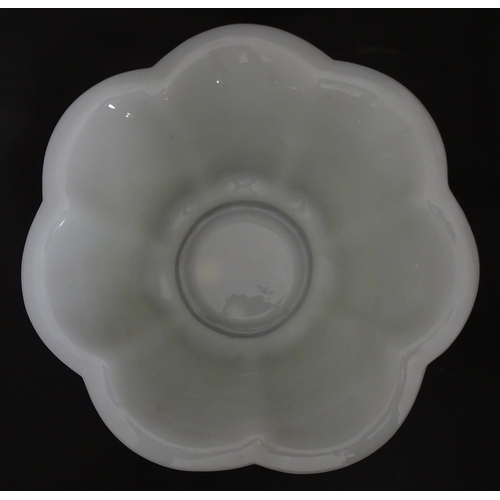 339 - A Chinese Peking glass bowl of lobed flower form. Approx. 10 1/4