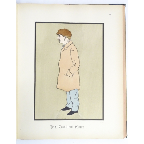 986 - Book: Caricatures by H.S., containing hand coloured lithographic plates. Privately printed, c. 1920