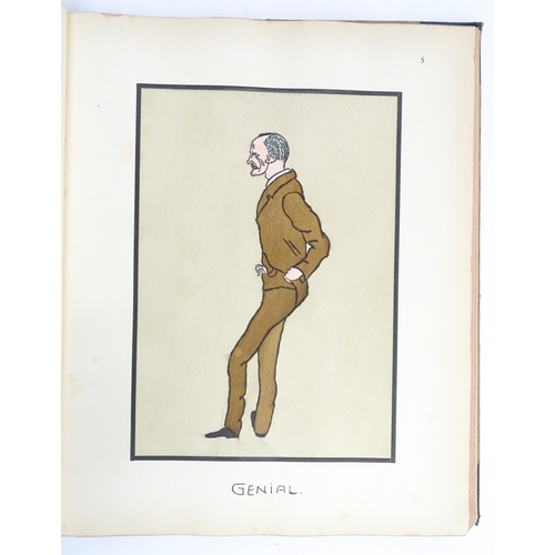 986 - Book: Caricatures by H.S., containing hand coloured lithographic plates. Privately printed, c. 1920