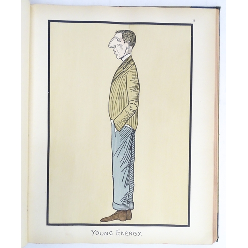 986 - Book: Caricatures by H.S., containing hand coloured lithographic plates. Privately printed, c. 1920