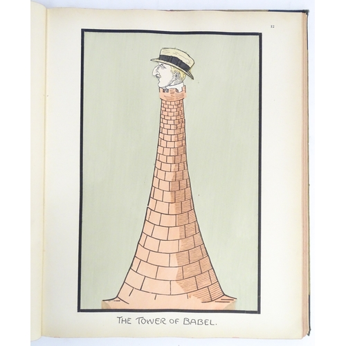 986 - Book: Caricatures by H.S., containing hand coloured lithographic plates. Privately printed, c. 1920