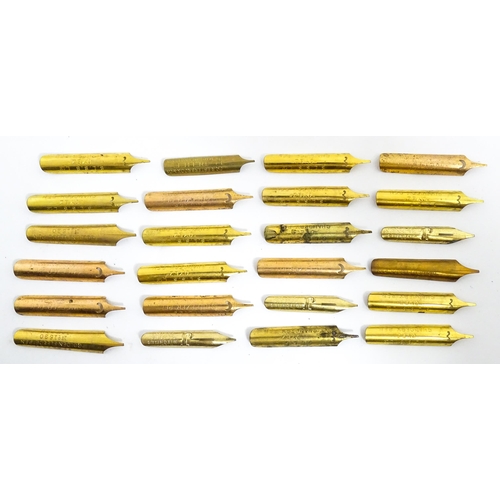 1140A - A Mentmore fountain pen with 14k gold nib and green celluloid finish. Together with a Bakelite prope... 