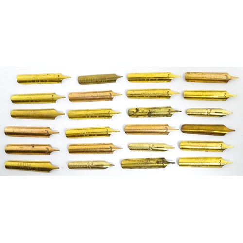 1140A - A Mentmore fountain pen with 14k gold nib and green celluloid finish. Together with a Bakelite prope... 