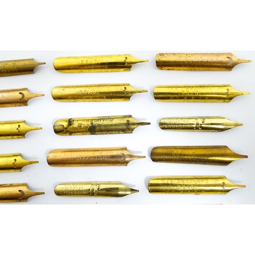 1140A - A Mentmore fountain pen with 14k gold nib and green celluloid finish. Together with a Bakelite prope... 