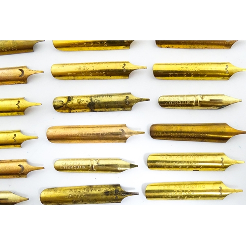 1140A - A Mentmore fountain pen with 14k gold nib and green celluloid finish. Together with a Bakelite prope... 