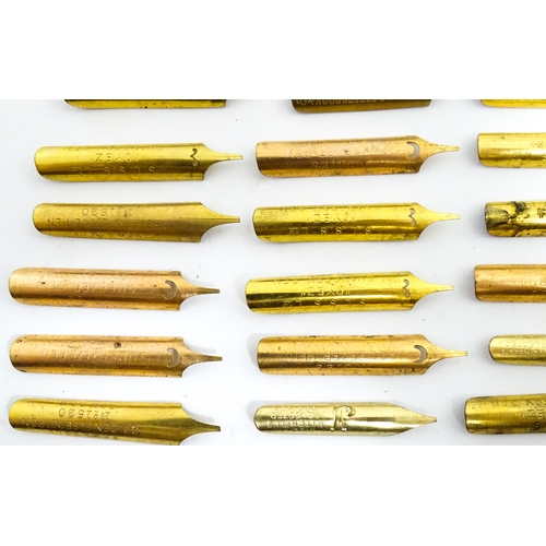 1140A - A Mentmore fountain pen with 14k gold nib and green celluloid finish. Together with a Bakelite prope... 