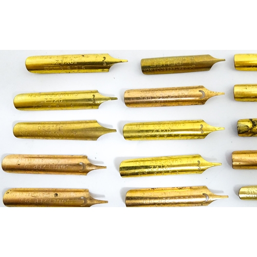 1140A - A Mentmore fountain pen with 14k gold nib and green celluloid finish. Together with a Bakelite prope... 