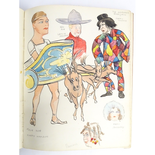 1862 - A 20thC artist's album of watercolours, pencil, ink and pastel drawings by Ivy Theresa Attwell (1898... 