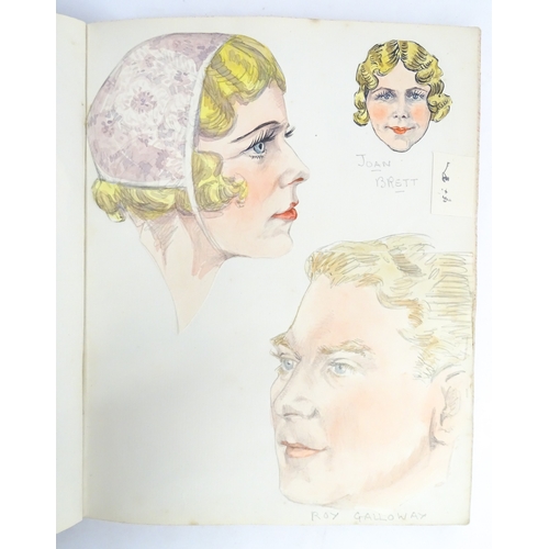 1862 - A 20thC artist's album of watercolours, pencil, ink and pastel drawings by Ivy Theresa Attwell (1898... 