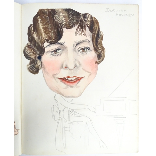 1862 - A 20thC artist's album of watercolours, pencil, ink and pastel drawings by Ivy Theresa Attwell (1898... 