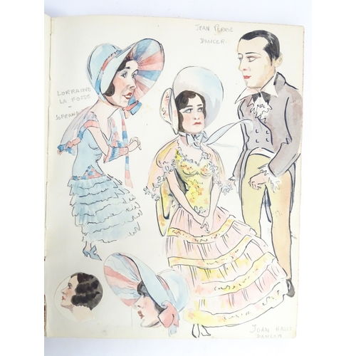 1862 - A 20thC artist's album of watercolours, pencil, ink and pastel drawings by Ivy Theresa Attwell (1898... 