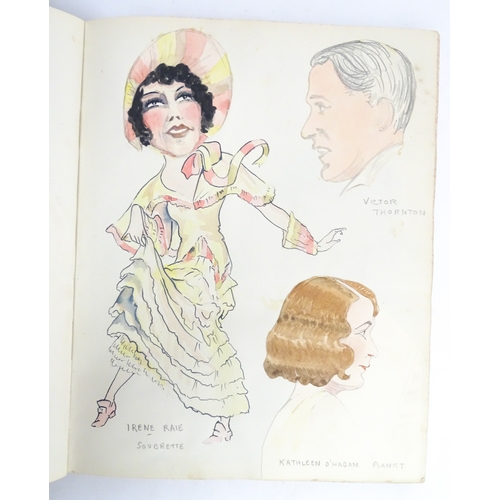 1862 - A 20thC artist's album of watercolours, pencil, ink and pastel drawings by Ivy Theresa Attwell (1898... 