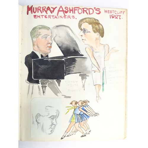 1862 - A 20thC artist's album of watercolours, pencil, ink and pastel drawings by Ivy Theresa Attwell (1898... 