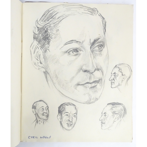 1863 - A 20thC artist's album of watercolours, pencil, ink and pastel drawings by Ivy Theresa Attwell (1898... 