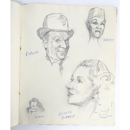 1863 - A 20thC artist's album of watercolours, pencil, ink and pastel drawings by Ivy Theresa Attwell (1898... 