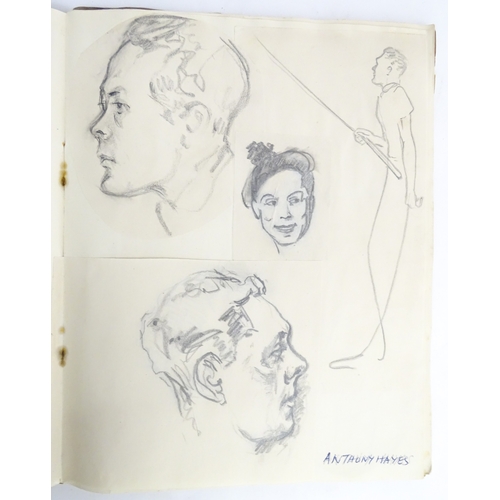 1863 - A 20thC artist's album of watercolours, pencil, ink and pastel drawings by Ivy Theresa Attwell (1898... 