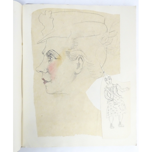 1863 - A 20thC artist's album of watercolours, pencil, ink and pastel drawings by Ivy Theresa Attwell (1898... 