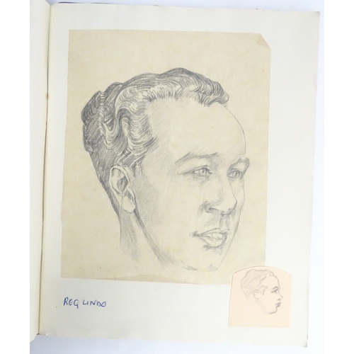 1863 - A 20thC artist's album of watercolours, pencil, ink and pastel drawings by Ivy Theresa Attwell (1898... 