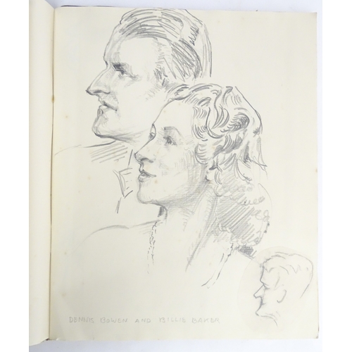 1863 - A 20thC artist's album of watercolours, pencil, ink and pastel drawings by Ivy Theresa Attwell (1898... 