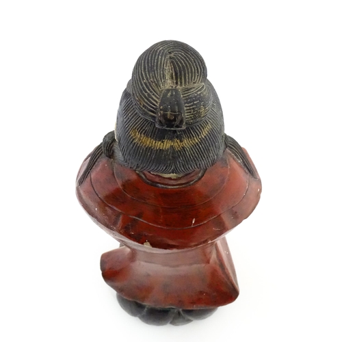 1270 - A large Chinese carved wooden sculpture modelled as Guanyin, with polychrome decoration. Approx. 29 ... 