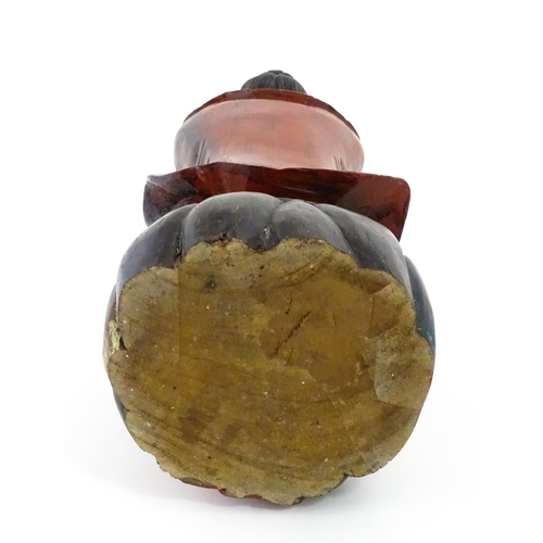 1270 - A large Chinese carved wooden sculpture modelled as Guanyin, with polychrome decoration. Approx. 29 ... 