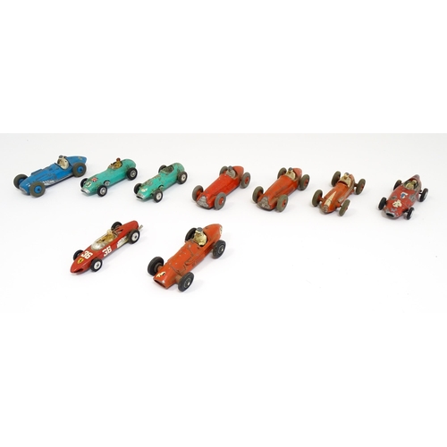 1293 - Toys: Nine assorted die cast scale model racing cars to include Dinky Toys: Alfa Romeo no. 232, Talb... 