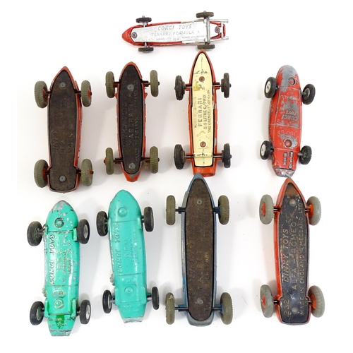 1293 - Toys: Nine assorted die cast scale model racing cars to include Dinky Toys: Alfa Romeo no. 232, Talb... 